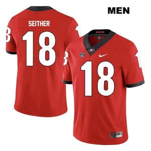 Men's Georgia Bulldogs NCAA #18 Brett Seither Nike Stitched Red Legend Authentic College Football Jersey PTY4854EQ